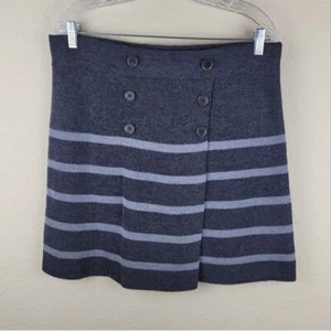 Loft Skirt Womens M Charcoal Striped Knit Wool Blend Pencil Skirt Style 285958 - Picture 1 of 9