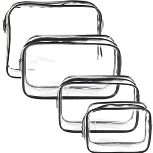 Transparent Kulturbeutel, Make-up Taschen, Reise Kosmetik Tasche - 4er Set - Bild 1 von 10