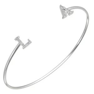 1/8 ct Diamond Bangle Bracelet Los Angeles in .925 Sterling Silver with Rhodium - Picture 1 of 7
