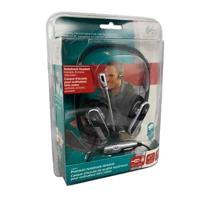 NEW - Logitech Premium Notebook Silver/Black Neckband Headset - FACTORY SEALED - Image 1 of 4