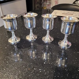 4 lovely IANTHE vintage/antique silver plated goblets. Made in England. - Picture 1 of 3