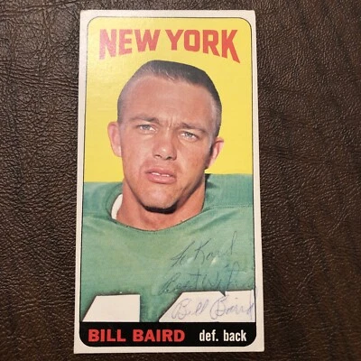 1965 TOPPS BILL BAIRD AUTO/SIGNED #111 NEW YORK JETS FOOTBALL CARD A - Image 1 of 4