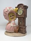 West Germany Grandfather Clock 1974 Girl Bonnet Hand Painted Byron Molds Small