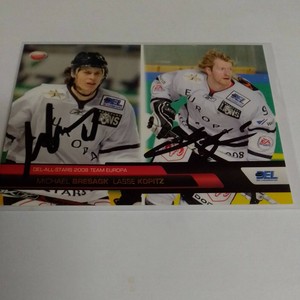 DEL All Stars 2008 Team Europa signiert Michael Bresagk, Lasse Kopitz