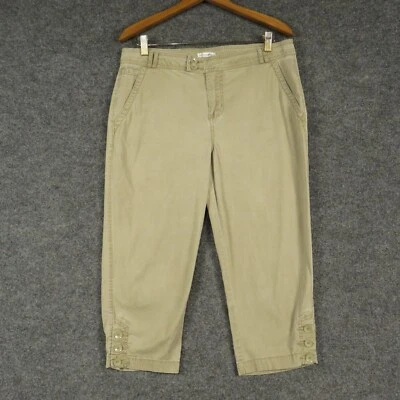 Calça Capri Moda Feminina 12 Tan Cintura Média Larga Perna Reta Algodão - Imagem 1 de 4