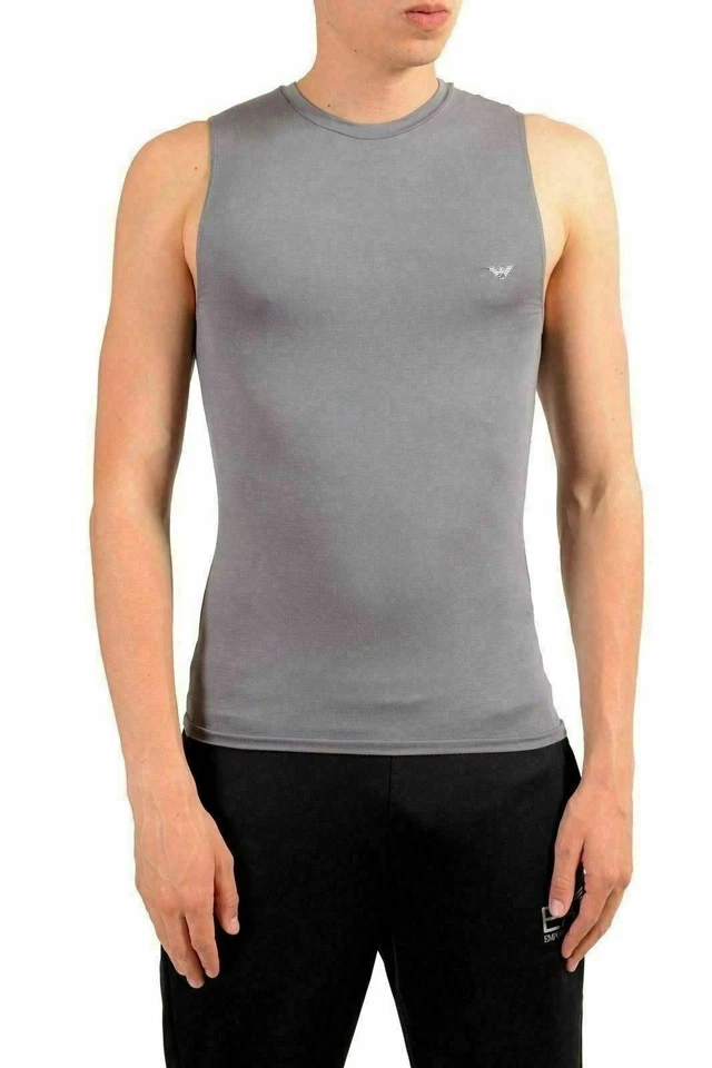 Emporio Armani "Underwear" Men's Gray Stretch Tank Top US S/M IT 48 - Image 1 of 4
