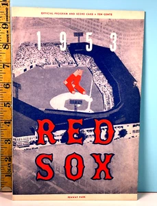 1953 Boston Red Sox Baseball Program vs Yankees No Ted- Mantle, Berra, Unscrd.🔥 - Picture 1 of 3