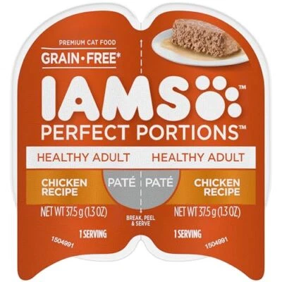 IAMS Perfect Portions Wet Cat Food Chicken Recipe Pack of 24 Grain Free 2.6 oz - Image 1 of 4