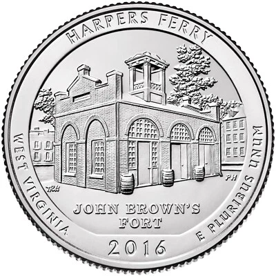 2016 D Harper's Ferry NP Quarter.  Uncirculated From US Mint roll. - Image 1 of 3