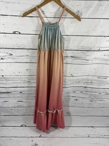 Trend Blossoms Girls Halter Full Length Ombré Dress Size 8 EUC - Picture 1 of 5