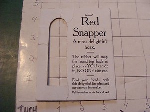 vintage ADAM'S circa 1950's trick ---card only---: RED SNAPPER #2