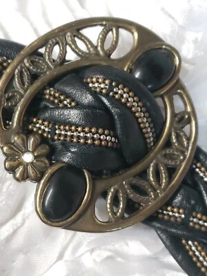 Chicos Belt Silver tone vegan Leather Beaded Adjustable Chain 24” To 40”  - Image 1 of 4