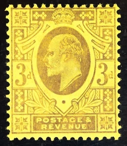 GB SG232a KEVII 1902 3d púrpura opaco/naranja-amarillo, papel tiza, montado como nuevo - Imagen 1 de 2