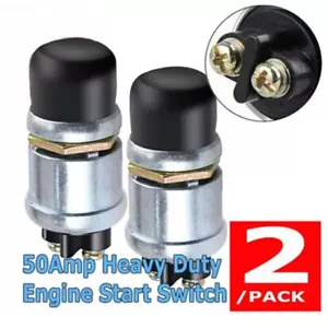 50A 12V Waterproof Car Boat Track Switch Push Button Horn Engine Start Starter - Foto 1 di 13