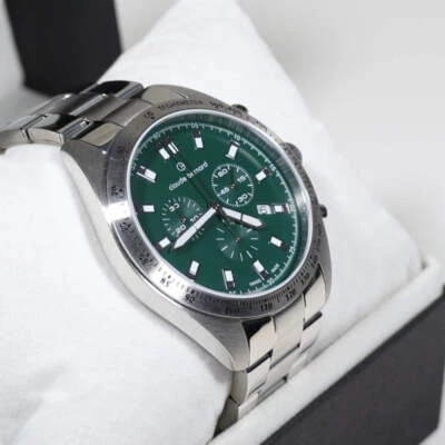 Reloj cronógrafo Claude Bernard para hombre esfera verde acero inoxidable 10247-3M-VIN Foto 1 de 4