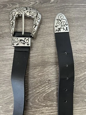 Cinturón H&M negro hebilla plateada Foto 1 de 4