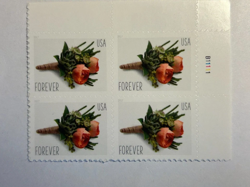 U. S. Plate Block SC 5199 Boutonniere MNH PL B11111 2017 - Image 1 of 1