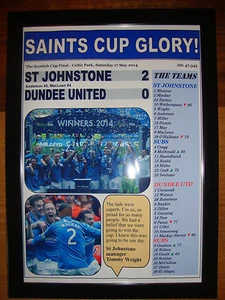 St Johnstone 2 Dundee United 0 - 2014 Scottish Cup final - framed print - Picture 1 of 2