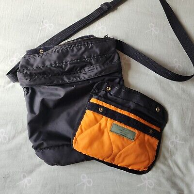 PORTER / YOSHIDA BAG Canvas Shoulder Bag Black Leather Trim PORTER / YOSHIDA BAG Canvas Shoulder Bag Black Leather Trim