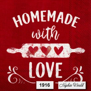 (1916) ZWEI individuelle Papier LUNCHEON Decoupage Servietten - HAUSGEMACHTE SCHRIFT BACKEN - Bild 1 von 3