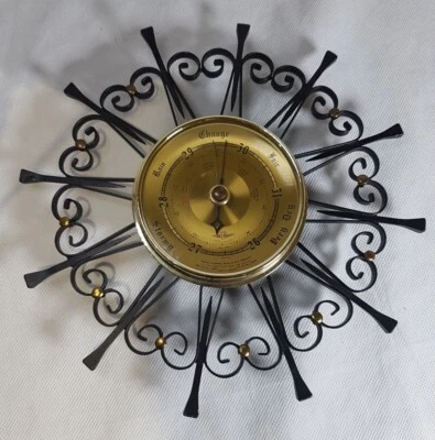 Barometer SB Shortland Bowen Vintage Compensated Wrought Metal Surround England - Image 1 of 4