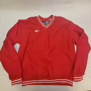 Seltener Reebok Pullover Jacke Vintage Herren Größe L Designed Streifen Sport  - Bild 1 von 11