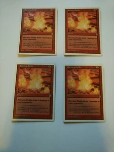 Mtg Burning Fields x 4, LP/NM, P3K - Picture 1 of 10