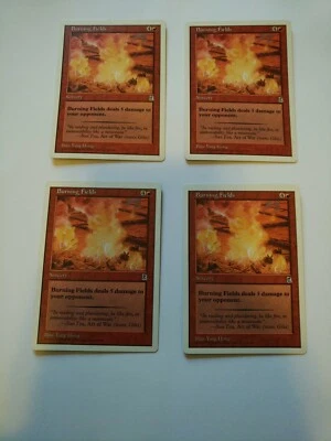 Mtg Burning Fields x 4, LP/NM, P3K - Image 1 of 4