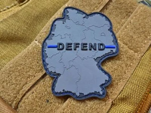 DEFEND GERMANY Patch, Thin Blue Line, special edition / 3D Rubber Patch - Bild 1 von 5