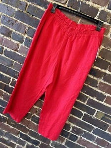 NUEVOS Pantalones de Lino Charter Club Rojos Pierna Recta Talla Grande Nuevos con Etiquetas $59 - Imagen 1 de 4