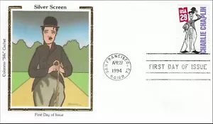 Charlie Chaplin Legend Silent Film Cinema Comedy USA 2821 Colorano Silk FDC 1994 - Picture 1 of 1