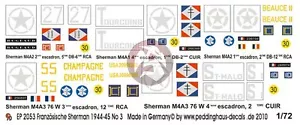 Peddinghaus 1/72 Sherman Tanque Marcas Libre Francés 1944-1945 Nº3 (5 tanques) 2053 - Imagen 1 de 1