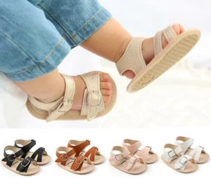 Newborn Baby Boy Girl Pram Shoes Child Toddler Rubber Summer Sandals Trainers - Picture 1 of 22