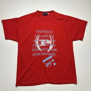 Y2K Phat Farm Big Graphic T-Shirt Red Blue Men's Sz XXL Streetwear Boxy Fit - Picture 1 of 6