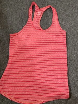 锐步背心女式小号粉色条纹锻炼运动运动干燥游戏 — 第 1/4 张图片