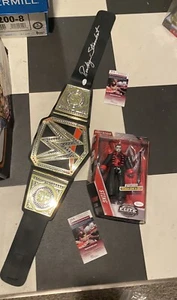 WWE RAW STING FIGURE AUTOGRAPHED ELITE & Ricky steamboat Signed Belt JSA - Picture 1 of 5