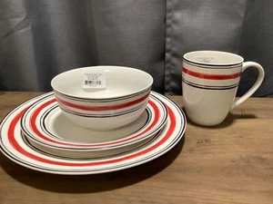 Lenox Illustrated Stripes rot schwarz Ersatz Teller Schüsseln Becher NEU - Bild 1 von 25
