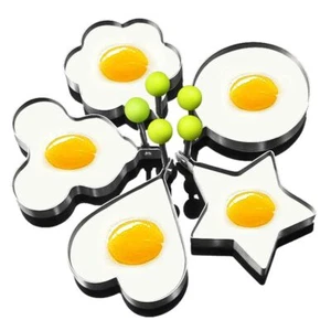 Egg Ring Molds For Cooking 5 Pack Griddle Egg Rings Stainless Steel Egg Cooking  - Picture 1 of 7