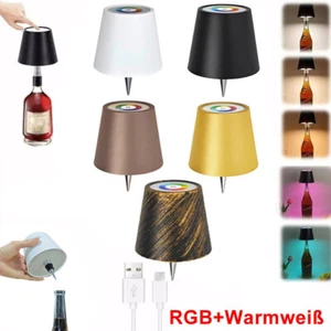 RGB LED Flaschenaufsatz Tisch Lampe Flaschen-Leuchte Deko-Licht Dimmbar USB Akku - Bild 1 von 28