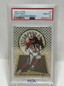 1998 ULTRA JERRY RICE #6 EXCLAMATION POINTS - Rare Low Pop - PSA 10 GEM MT - Picture 1 of 2