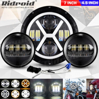 Faro LED de 7" y luces de paso para Harley-Davidson Heritage Softail Classic Foto 1 de 4