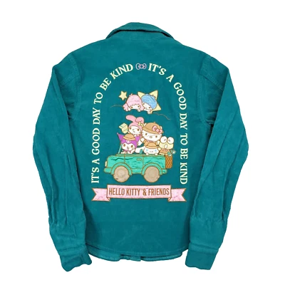 Camisa Hello Kitty And Friends Mujer S Pana Verde SANRIO Buen Día Para Ser Amable Foto 1 de 4