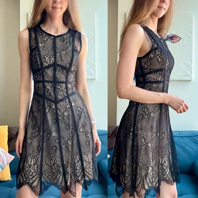 A.B.S. Mini vestido Allen Schwarz negro de encaje sin mangas S (4) Foto 1 de 4