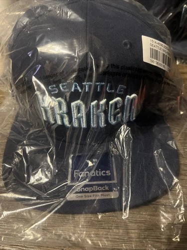 Sombrero con cierre a presión para hombre Fanatics Branded Deep SBlue Seattle Kraken Wordmark Logo Foto 1 de 1