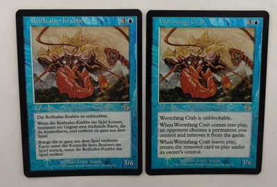 MTG 2X FOIL JUDGMENT WORMFANG CRAB NM (GERMAN + ENGLISH) CREATURE BLUE CARDS - Image 1 of 4