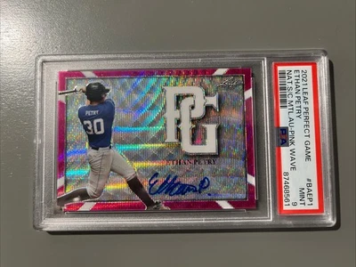 Ethan Petry 2021 Leaf Perfect Game Auto Autograph Purple  /6 PSA 9 - Image 1 of 4