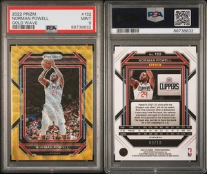 PSA9 POP1 2022-23 Panini NORMAN POWELL Gold Wave Prizm #132 09/10 LA Clippers !! - Bild 1 von 1