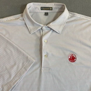 Peter Millar Summer Comfort Striped Sailboat Embroidered Polo Shirt Size Large  - Picture 1 of 8
