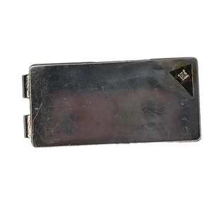 Stainless Steel Brushed Diamond Accent Hinged Money Clip - Picture 1 of 11