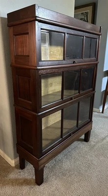 Macey Mahogany 3 Stack Bookcase Divided Windows - Image 1 of 4